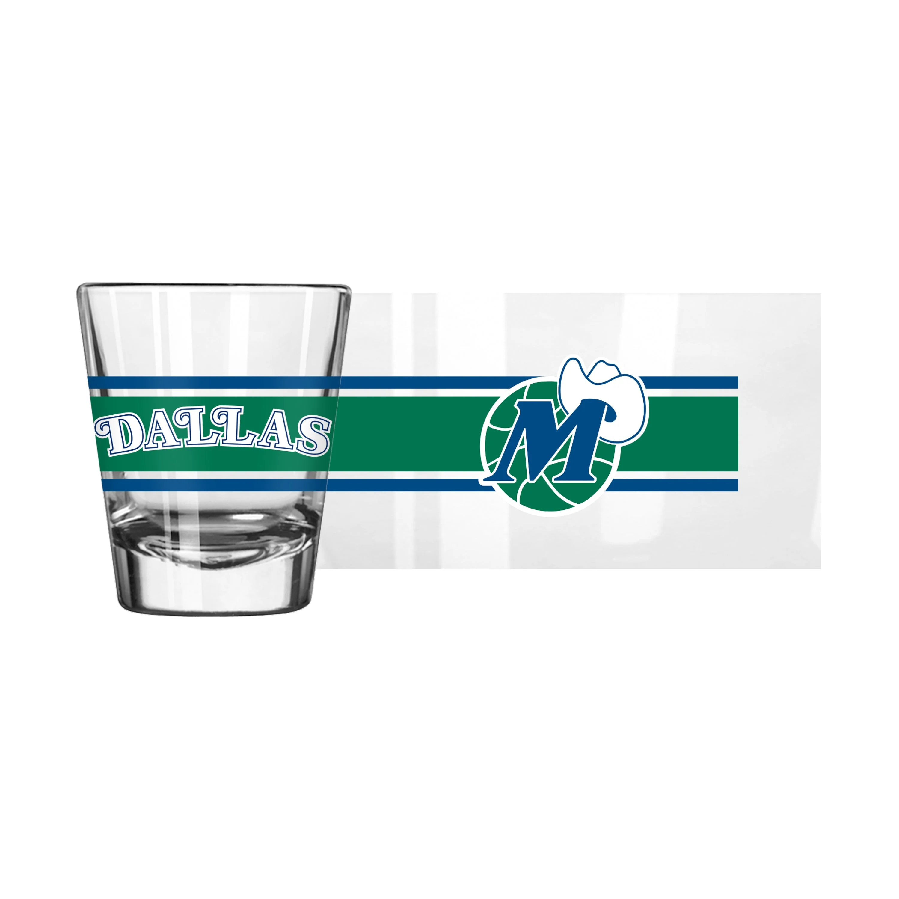 Dallas Mavericks 2oz Vintage Stripe Shot Glass - Image 2