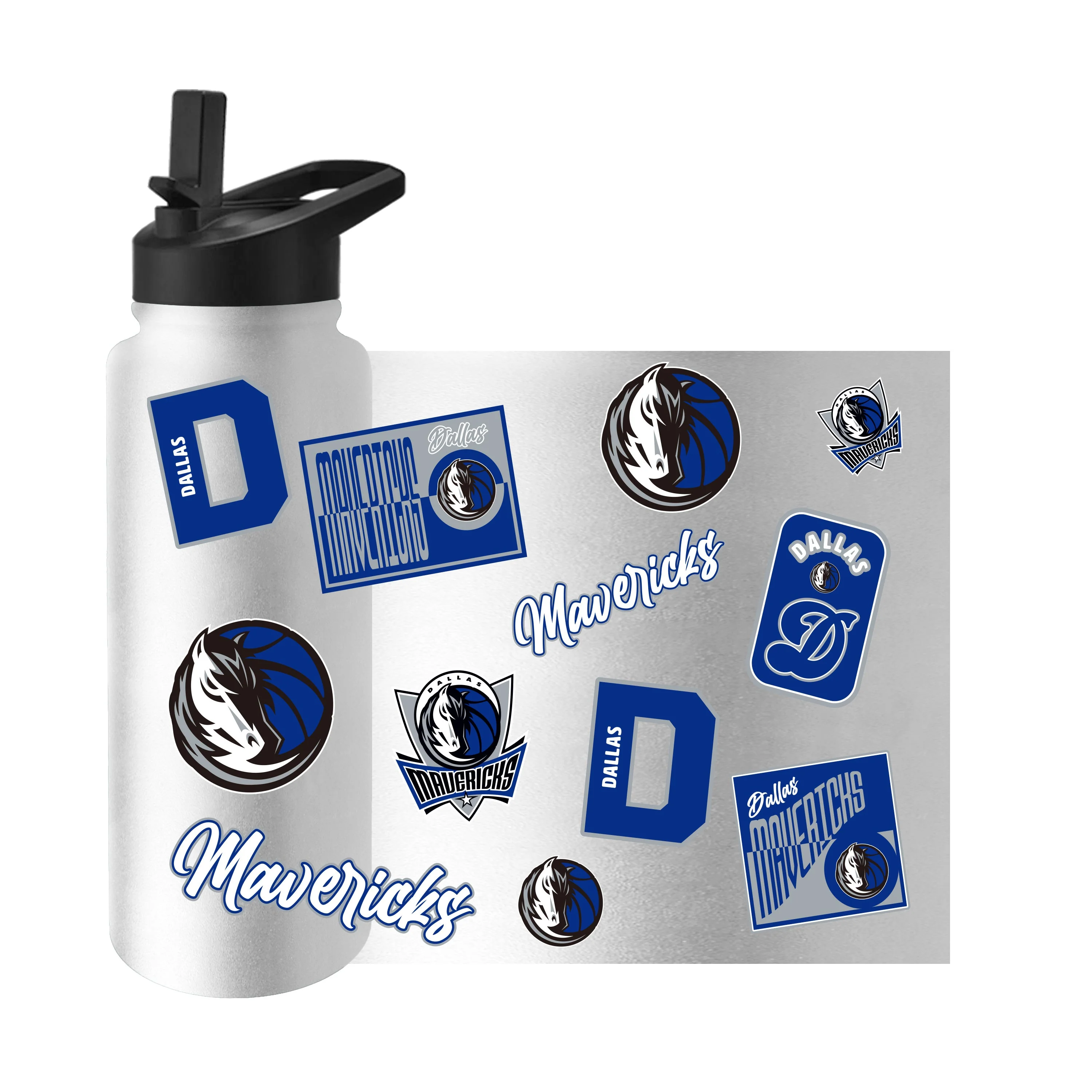 Dallas Mavericks 34oz White Dreamweave Quencher Bottle - Image 3