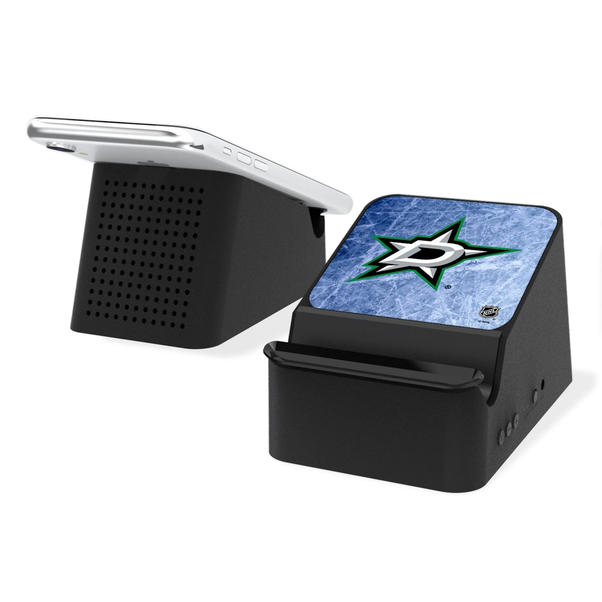 Dallas Stars Ice Flood Wireless Charging Station and Bluetooth Speaker