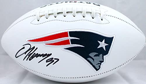 Damien Harris Autographed New England Patriots Logo Football-Beckett W Hologram Black