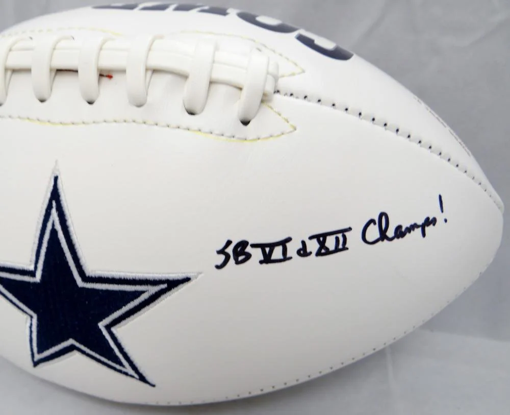 Dan Reeves Autographed Dallas Cowboys Logo Football W/SB Champs- JSA W Auth - Image 2