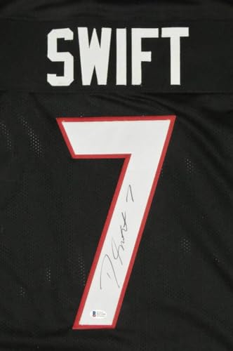 D'Andre Swift Autographed Black College Style Jersey- Beckett W Auth *7 - Image 3