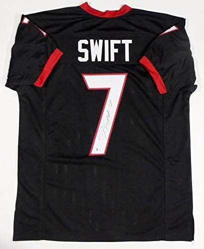 D'Andre Swift Autographed Black College Style Jersey- Beckett W Auth *7 - Image 4