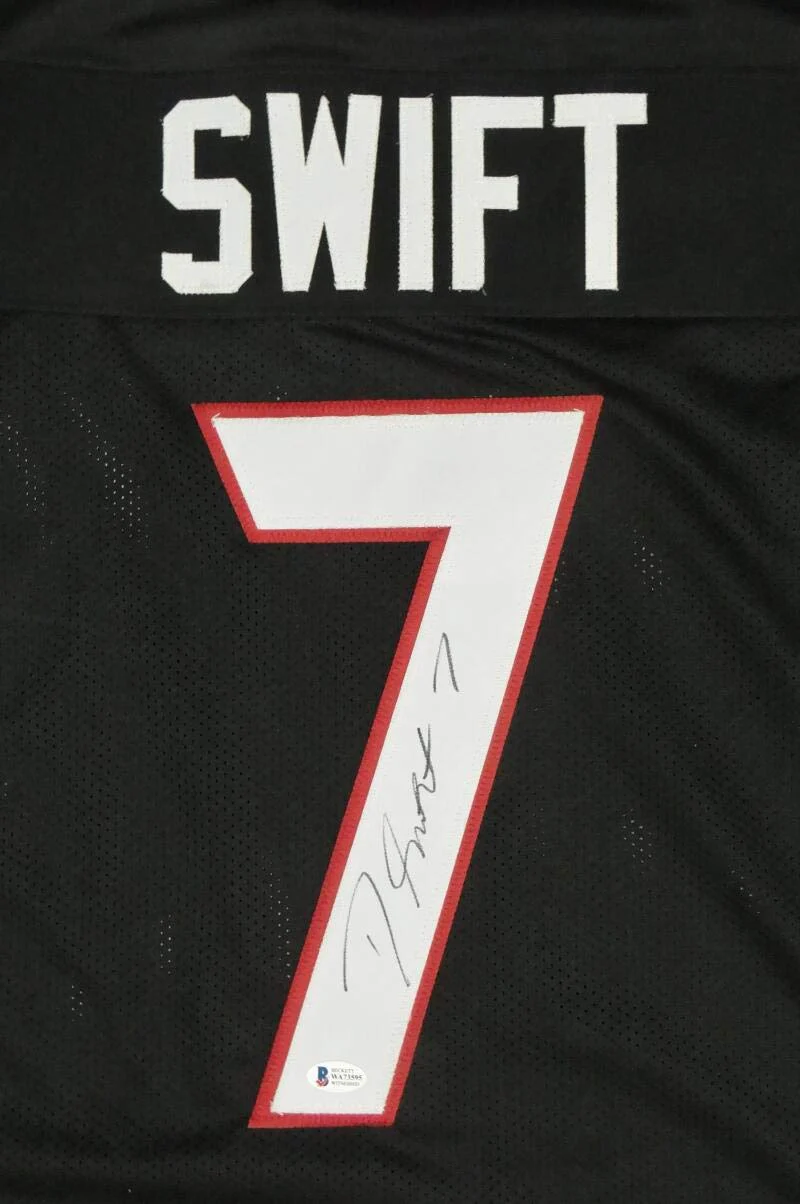 D'Andre Swift Autographed Black College Style Jersey- Beckett W Auth *7 - Image 6
