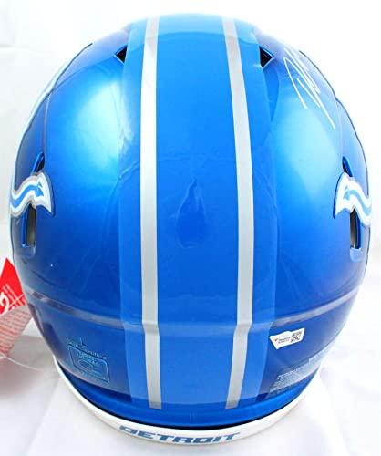 D'Andre Swift Autographed Detroit Lions F/S Flash Speed Authentic Helmet-Fanatics Silver - Image 3