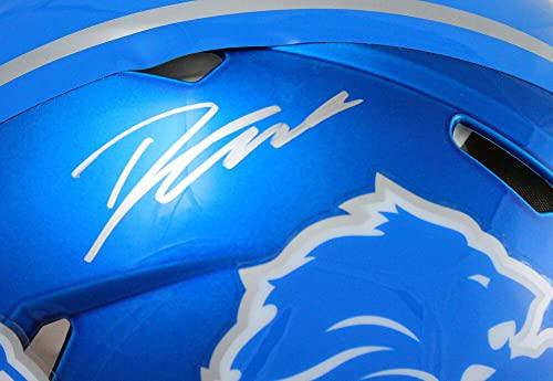 D'Andre Swift Autographed Detroit Lions F/S Flash Speed Authentic Helmet-Fanatics Silver - Image 5