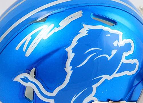 D'Andre Swift Autographed Detroit Lions Flash Speed Mini Helmet-Fanatics Silver - Image 3