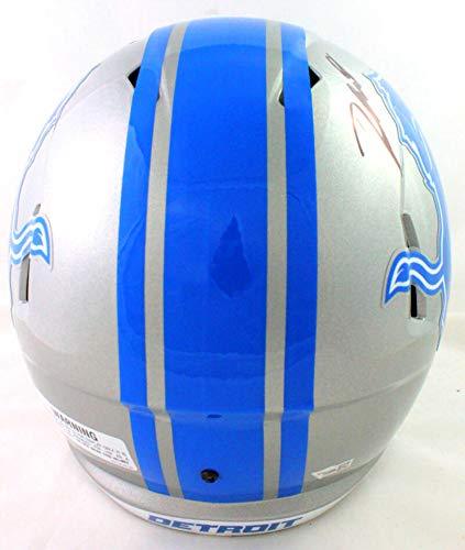 D'Andre Swift Autographed Lions Full Size Speed Helmet - Fanatics Auth Black - Image 3