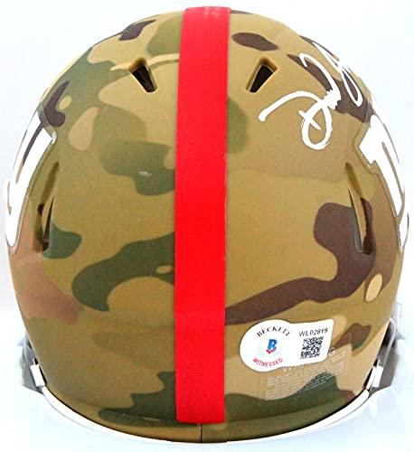 Daniel Jones Autographed New York Giants Camo Mini Helmet- Beckett W White - Image 2