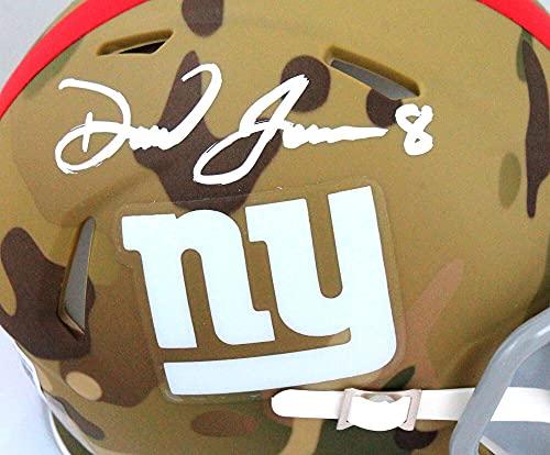 Daniel Jones Autographed New York Giants Camo Mini Helmet- Beckett W White - Image 3