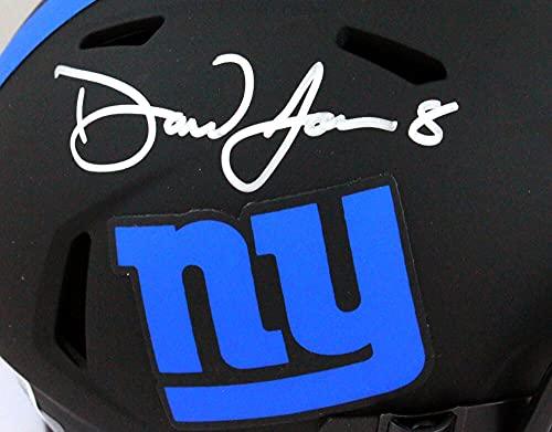 Daniel Jones Autographed New York Giants Eclipse Speed Mini Helmet- Beckett W Silver - Image 3
