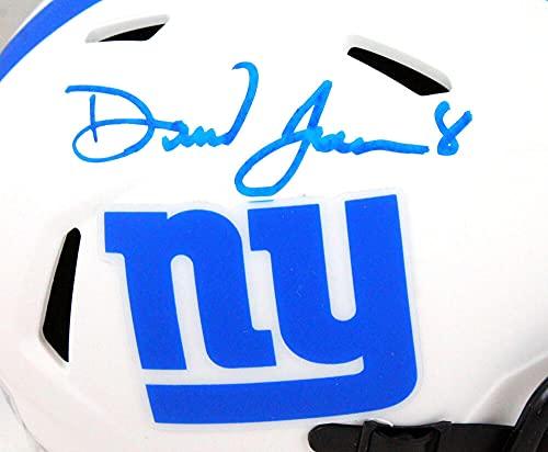 Daniel Jones Autographed New York Giants Lunar Speed Mini Helmet- Beckett WBlue - Image 3