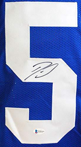 Darius Leonard Autographed Blue Pro Style Jersey -Beckett W Black - Image 3