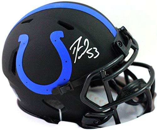 Darius Leonard Autographed Colts Eclipse Speed Mini Helmet- Beckett W Silver