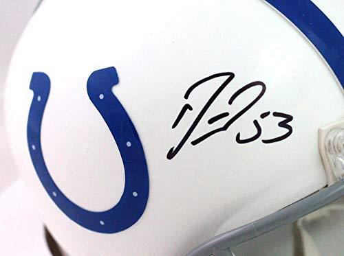 Darius Leonard Autographed Indianapolis Colts Mini Helmet- Beckett W Black - Image 3