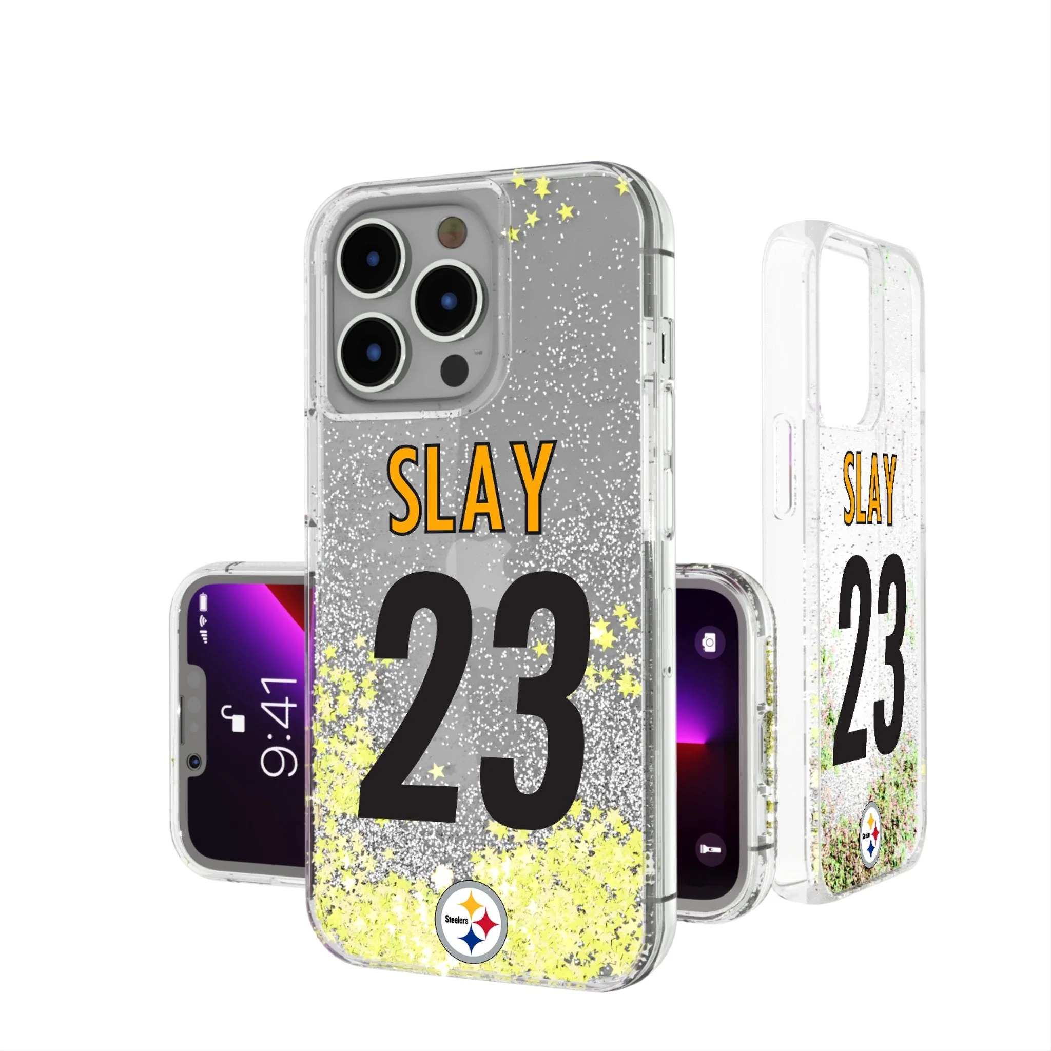Darius Slay Pittsburgh Steelers 23 Game Tactic Glitter Phone Case for Apple iPhone