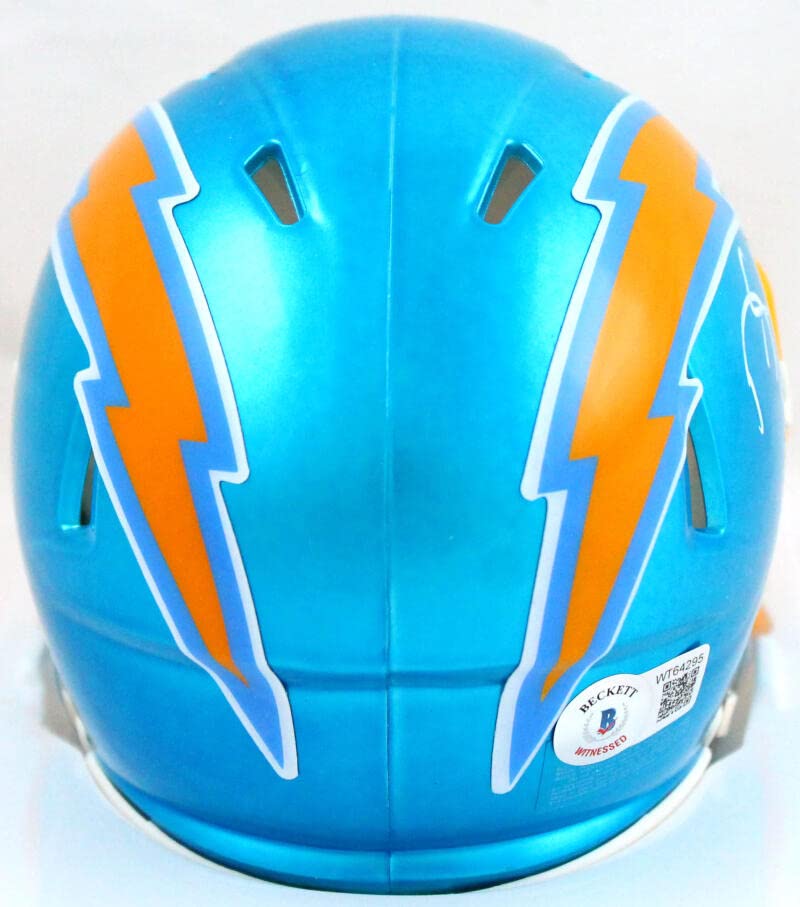 Darren Sproles Autographed Chargers Flash Speed Mini Helmet- Beckett W Hologram White - Image 2