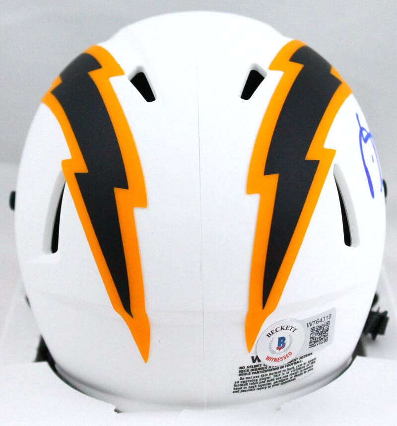Darren Sproles Autographed Chargers Lunar Speed Mini Helmet- Beckett W Hologram Blue - Image 2