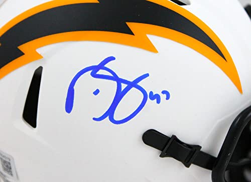 Darren Sproles Autographed Chargers Lunar Speed Mini Helmet- Beckett W Hologram Blue - Image 3