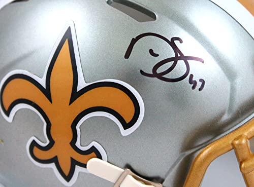 Darren Sproles Autographed New Orleans Saints Flash Speed Mini Helmet- Beckett W Hologram Black - Image 3