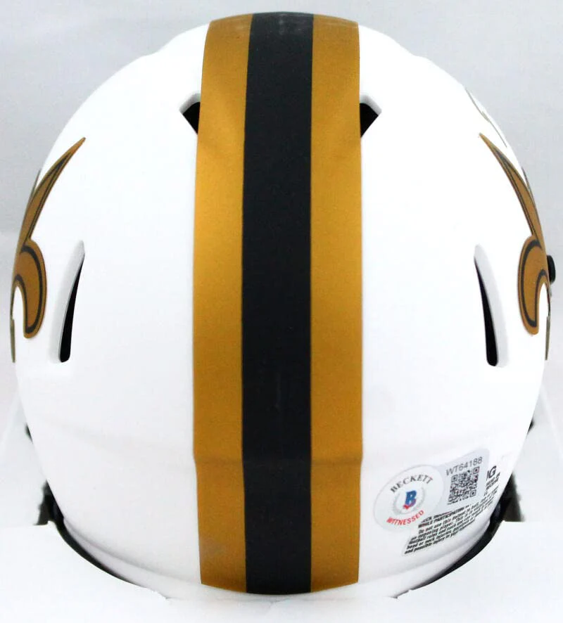 Darren Sproles Autographed New Orleans Saints Lunar Speed Mini Helmet- Beckett W Hologram Gold - Image 2