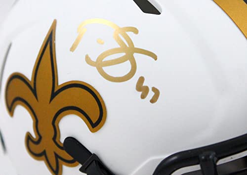 Darren Sproles Autographed New Orleans Saints Lunar Speed Mini Helmet- Beckett W Hologram Gold - Image 3