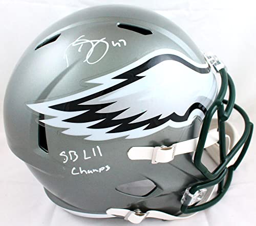 Darren Sproles Autographed Philadelphia Eagles F/S Flash Speed Helmet w/SB Champs-Beckett W Hologram White
