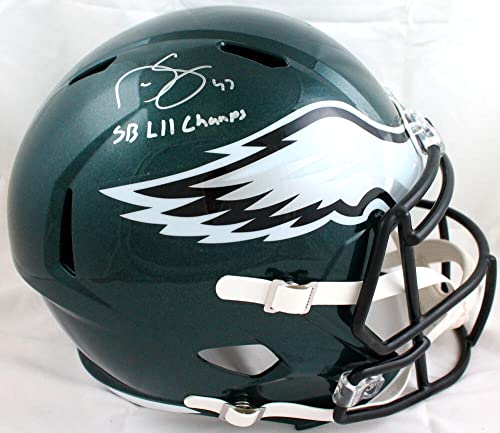 Darren Sproles Autographed Philadelphia Eagles F/S Speed Helmet w/SB Champs-Beckett W Hologram Silver