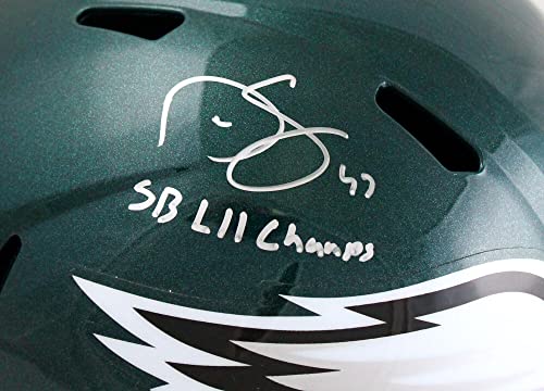 Darren Sproles Autographed Philadelphia Eagles F/S Speed Helmet w/SB Champs-Beckett W Hologram Silver - Image 7