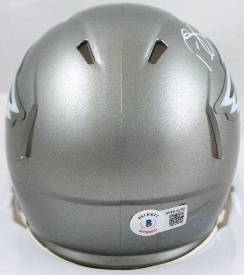Darren Sproles Autographed Philadelphia Eagles Flash Speed Mini Helmet- Beckett W Hologram White - Image 2