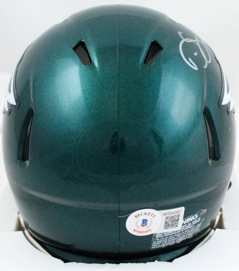 Darren Sproles Autographed Philadelphia Eagles Speed Mini Helmet- Beckett W Hologram Silver - Image 2