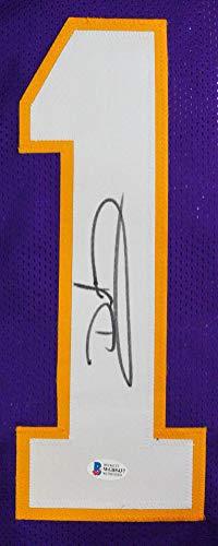 Daunte Culpepper Autographed Purple Pro Style Jersey- Beckett Witness Authentication L1 - Image 3