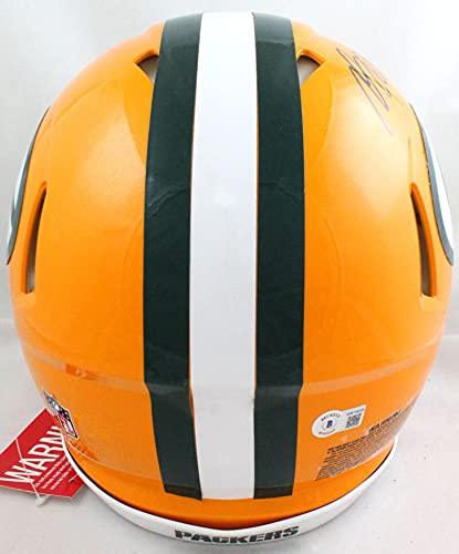 Davante Adams Autographed GB Packers Authentic Speed F/S Helmet- Beckett WBlack - Image 3
