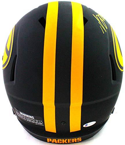 Davante Adams Autographed Packers F/S Eclipse Speed Helmet- Beckett Witnessed Yellow - Image 2