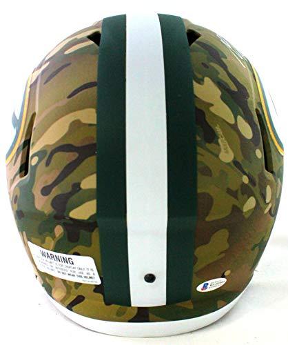 Davante Adams Autographed Packers Full Size Camo Helmet- Beckett Witnessed White - Image 3