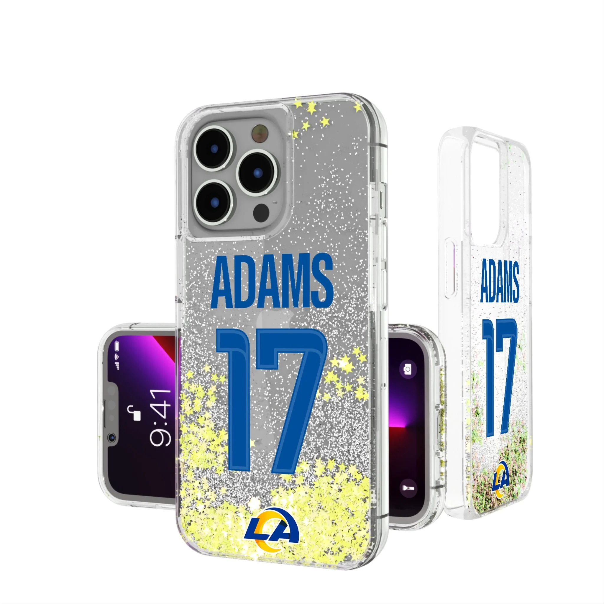 Davante Adams Los Angeles Rams 17 Game Tactic Glitter Phone Case for Apple iPhone