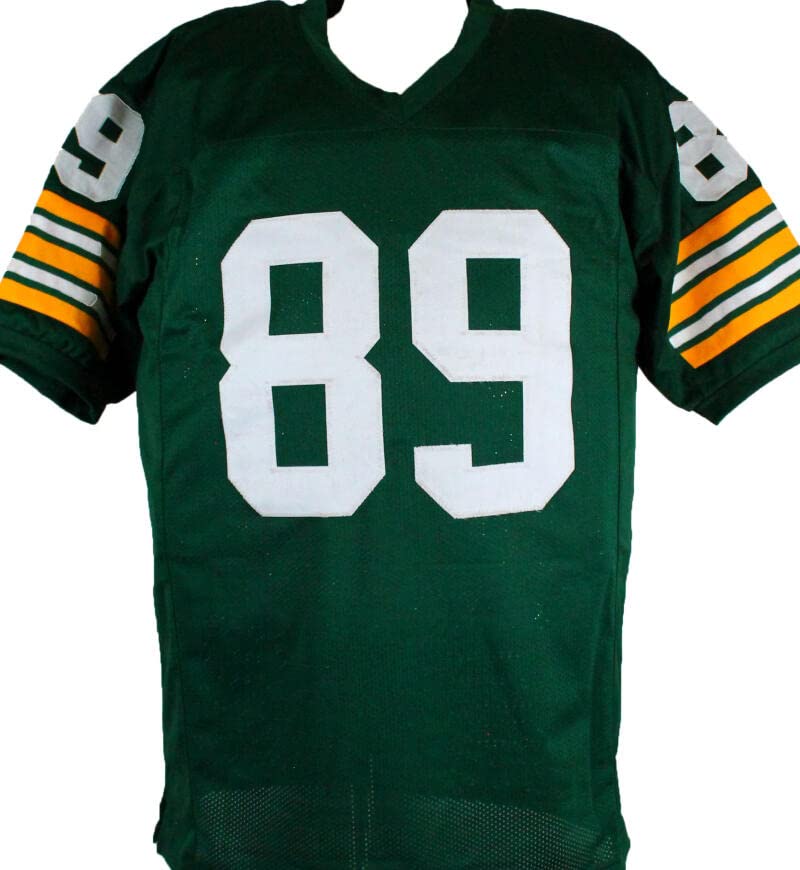 Dave Robinson Autographed Green Pro Style Jersey w/HOF-Prova Auth Black - Image 2