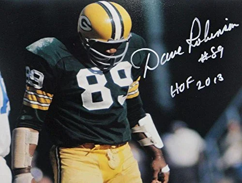 Dave Robinson Autographed Packers 8x10 Standing Over Player Photo W/HOF- Jersey Source Auth - Image 2