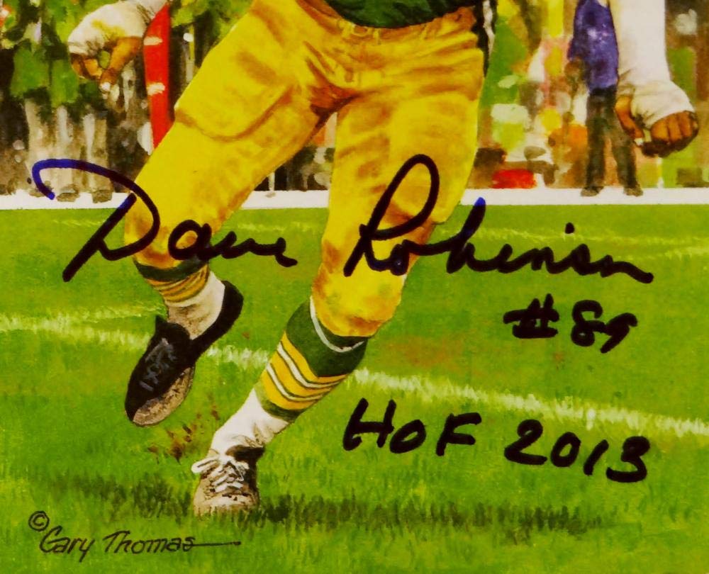 Dave Robinson Signed Packers Goal Line Art Card w/HOF - Jersey Source Auth - Image 5