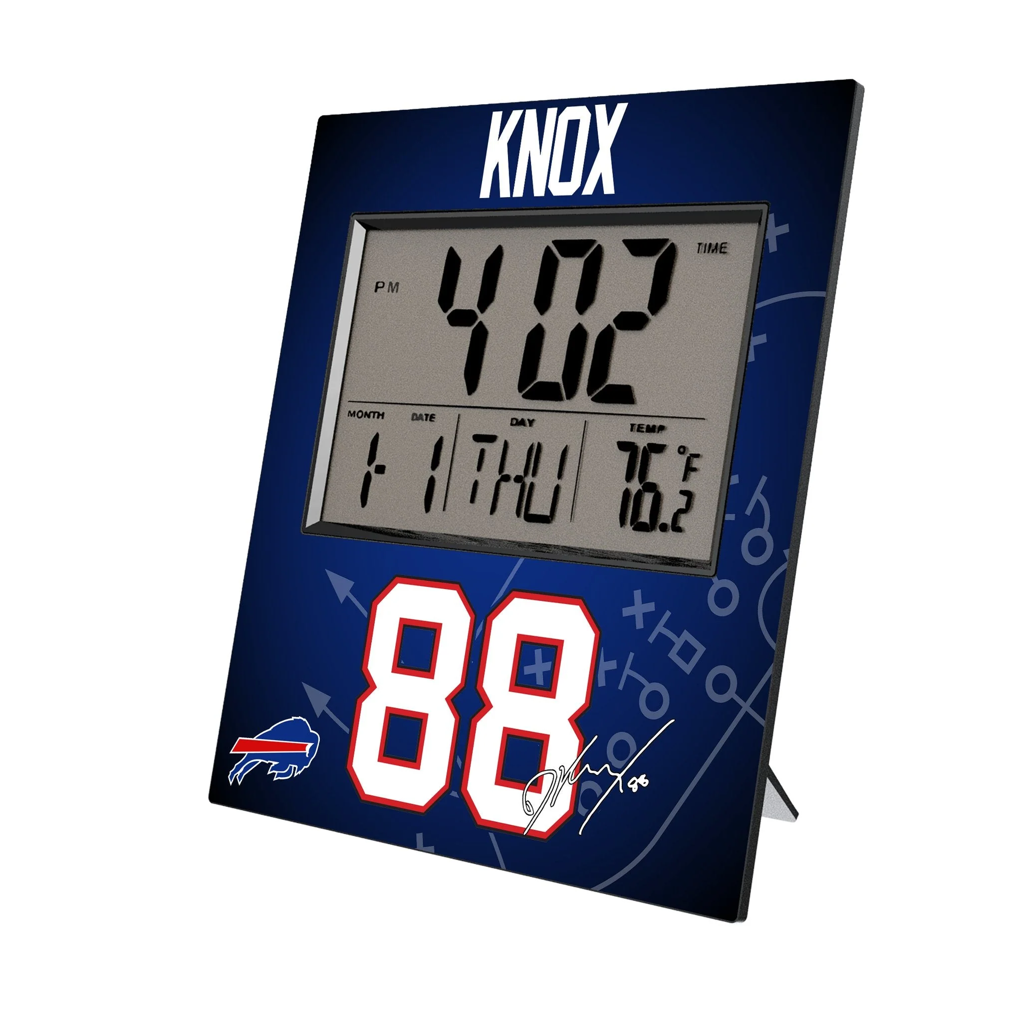Dawson Knox Buffalo Bills 88 Game Tactic Wall Clock