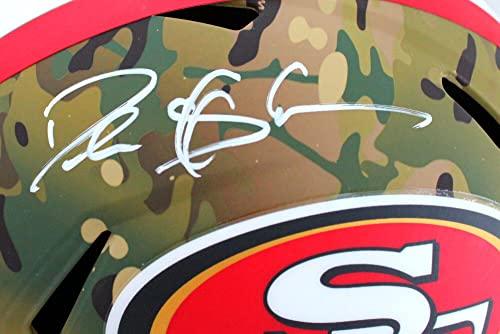 Deion Sanders Autographed 49ers F/S Camo Speed Helmet-Beckett W Hologram White - Image 5