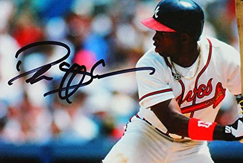 Deion Sanders Autographed Atlanta Braves 8x10 Batting HM Photo- Beckett Auth Black - Image 2