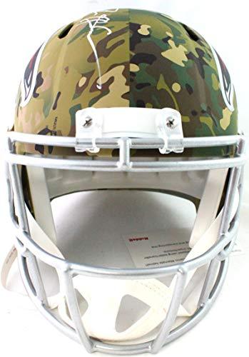 Deion Sanders Autographed Atlanta Falcons F/S Camo Speed Helmet - Beckett W Auth White - Image 4