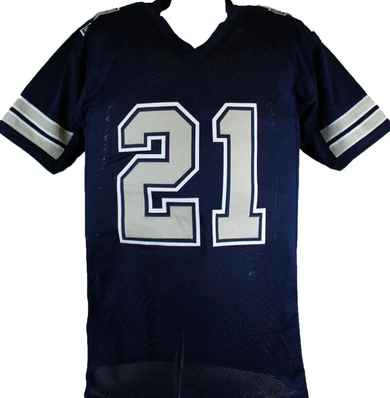 Deion Sanders Autographed Blue/Grey Pro STAT Style Jersey-Beckett W Hologram Black - Image 4