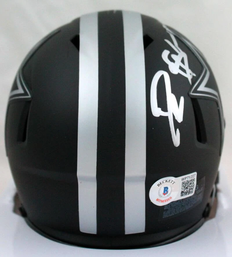 Deion Sanders Autographed Cowboys Eclipse Speed Mini Helmet-Beckett W Hologram Silver - Image 2