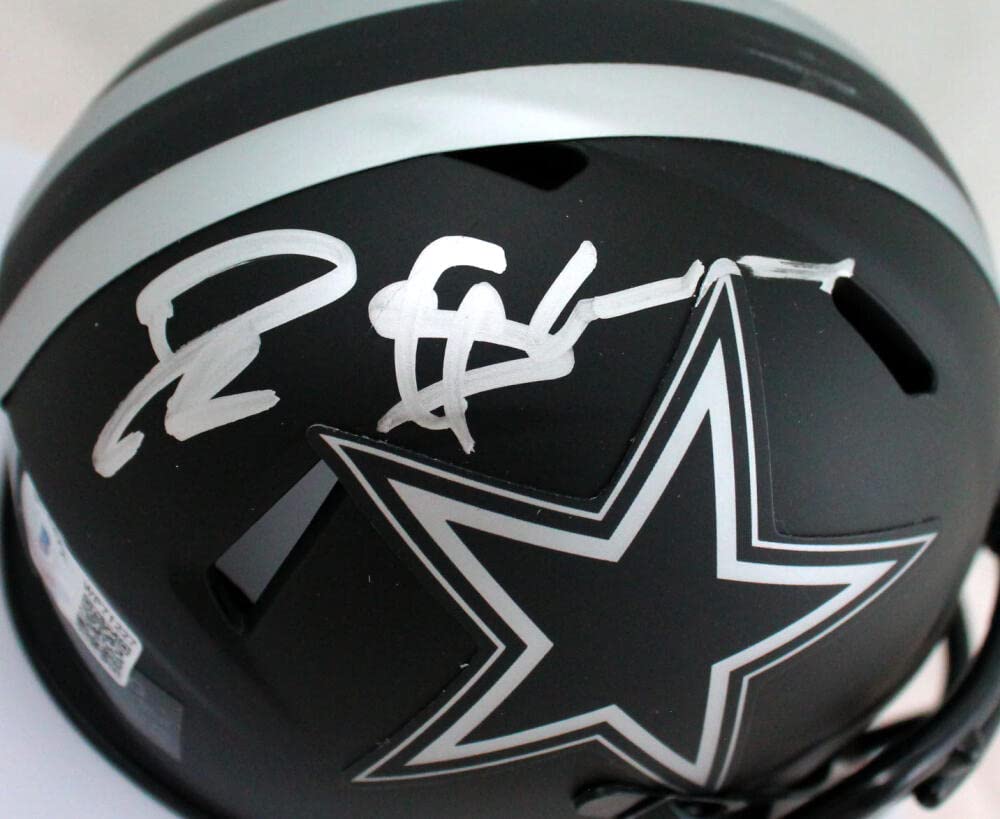 Deion Sanders Autographed Cowboys Eclipse Speed Mini Helmet-Beckett W Hologram Silver - Image 3