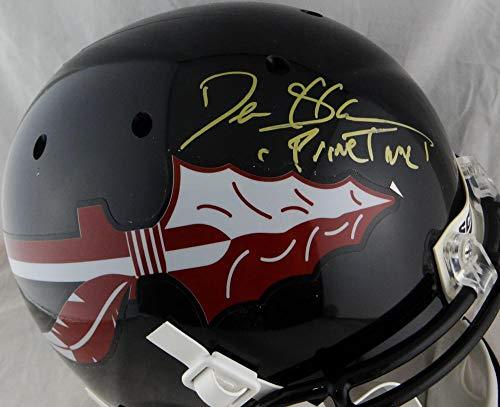 Deion Sanders Autographed FL State F/S Black ProLine Helmet w/Primetime- JSA W Auth Gold - Image 2
