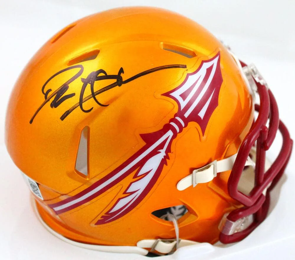 Deion Sanders Autographed FSU Flash Speed Mini Helmet-Beckett W Hologram *Black - Image 4