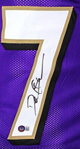 Deion Sanders Autographed Purple Pro Style Jersey-Beckett W Hologram - Image 3