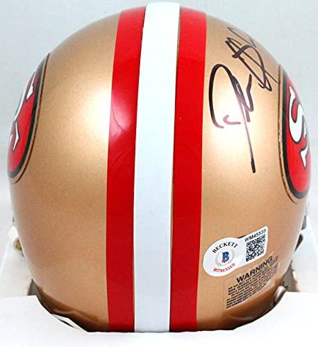 Deion Sanders Autographed San Francisco 49ers 64-95 Mini Helmet- Beckett W Black - Image 2